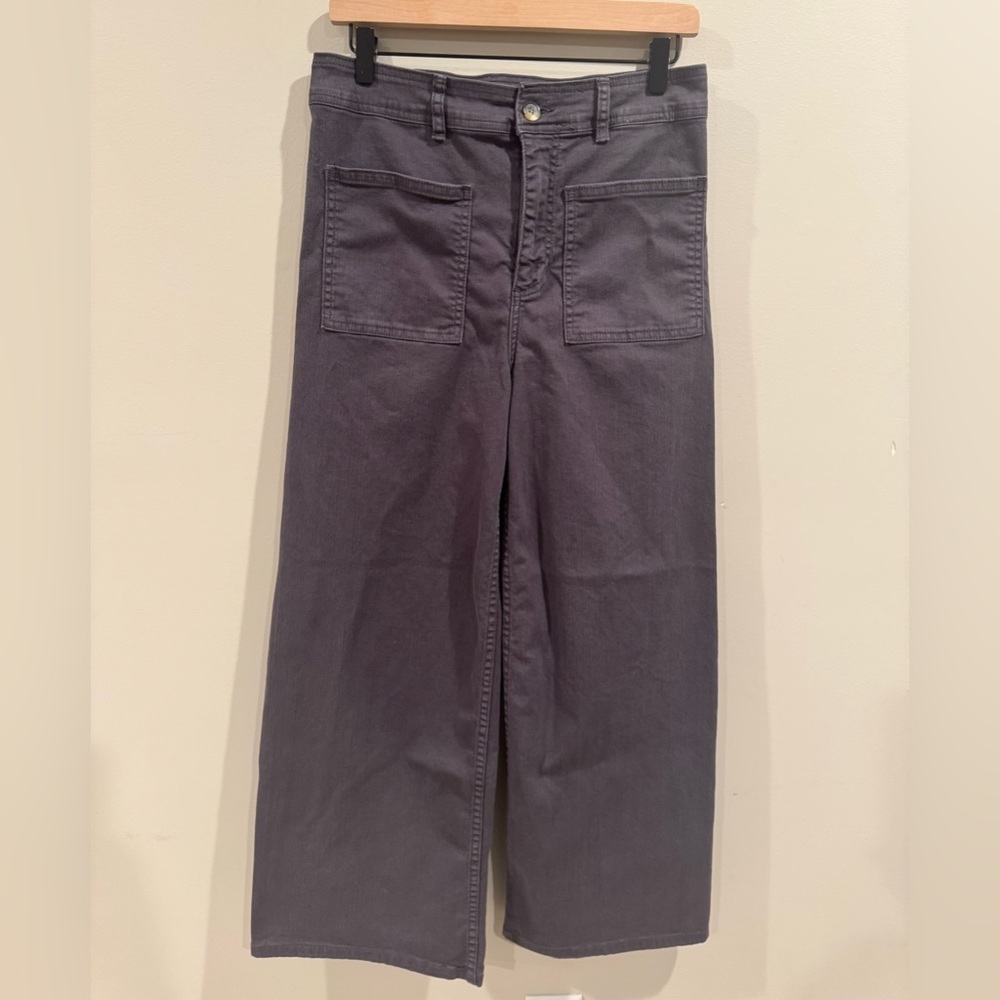 Billabong‎ Free Spirit Stretch Cotton Crop Wide Leg Pants Black Sands Size 30 - Picture 3 of 13